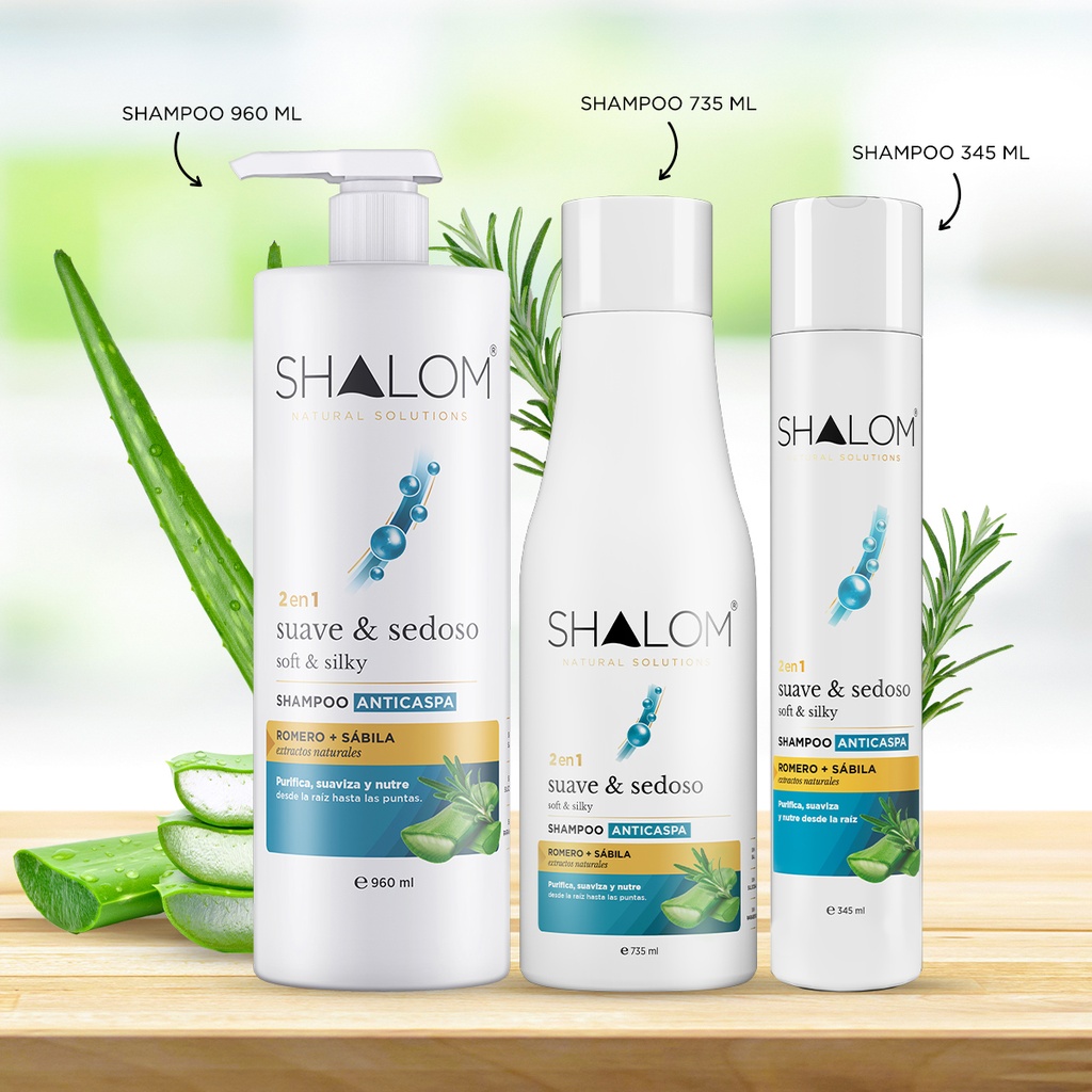SHAMPOO SUAVE Y SEDOSO ANTICASPA 2 EN 1 960 ml