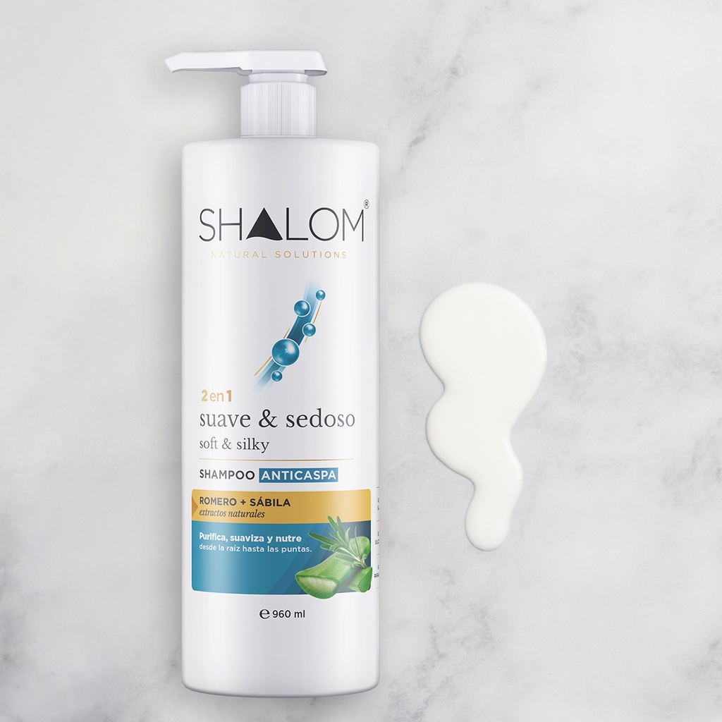 SHAMPOO SUAVE Y SEDOSO ANTICASPA 2 EN 1 960 ml